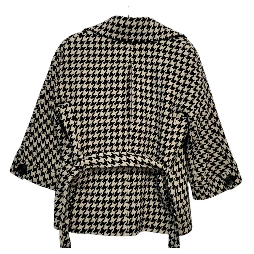 Vintage Talbots Houndstooth Belted Wool Coat Wool Double Breasted - Picture 8 of 14